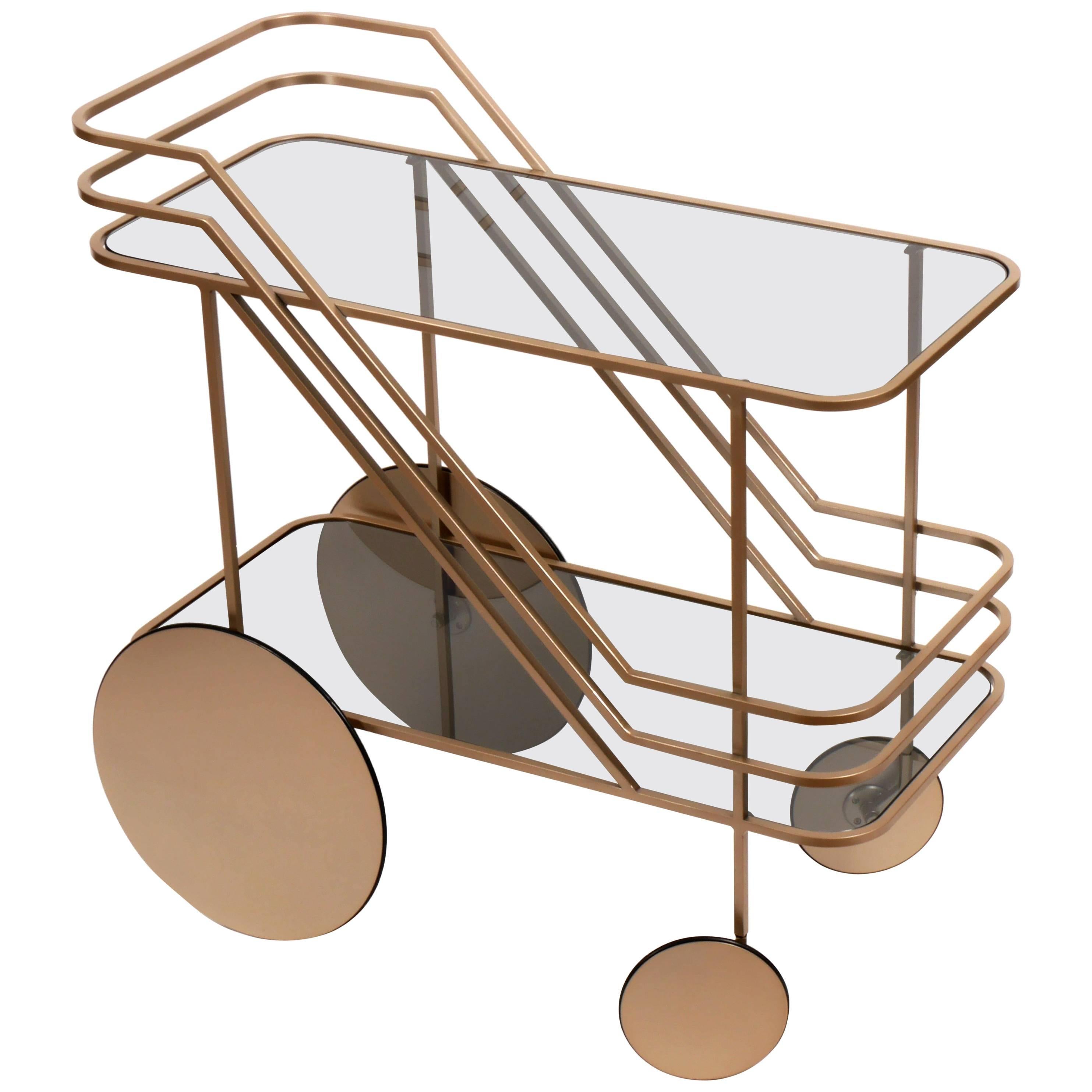 Dante Goods and Bads Come as You Are Bar Cart in Champagne For Sale