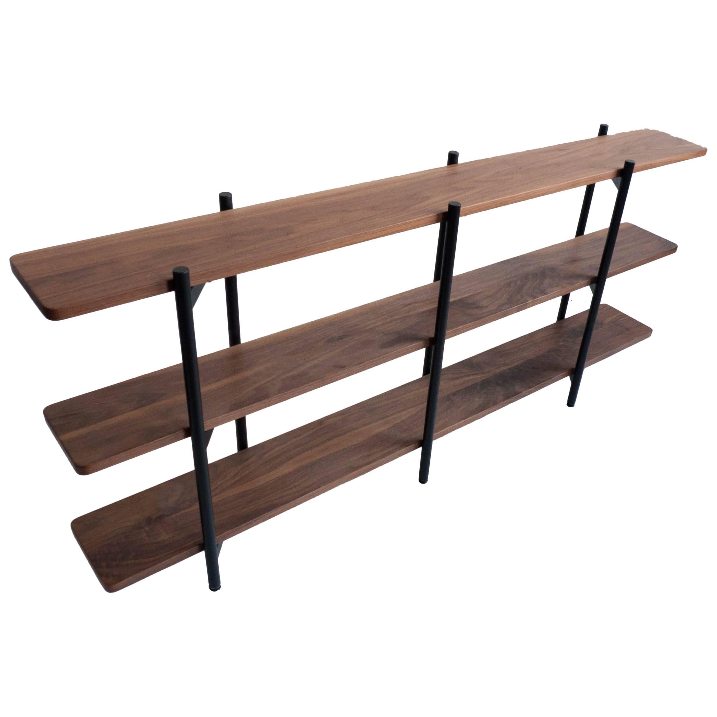 Gordo Bookshelf, Solid Wood, Powder Coated Steel, Customizable For Sale