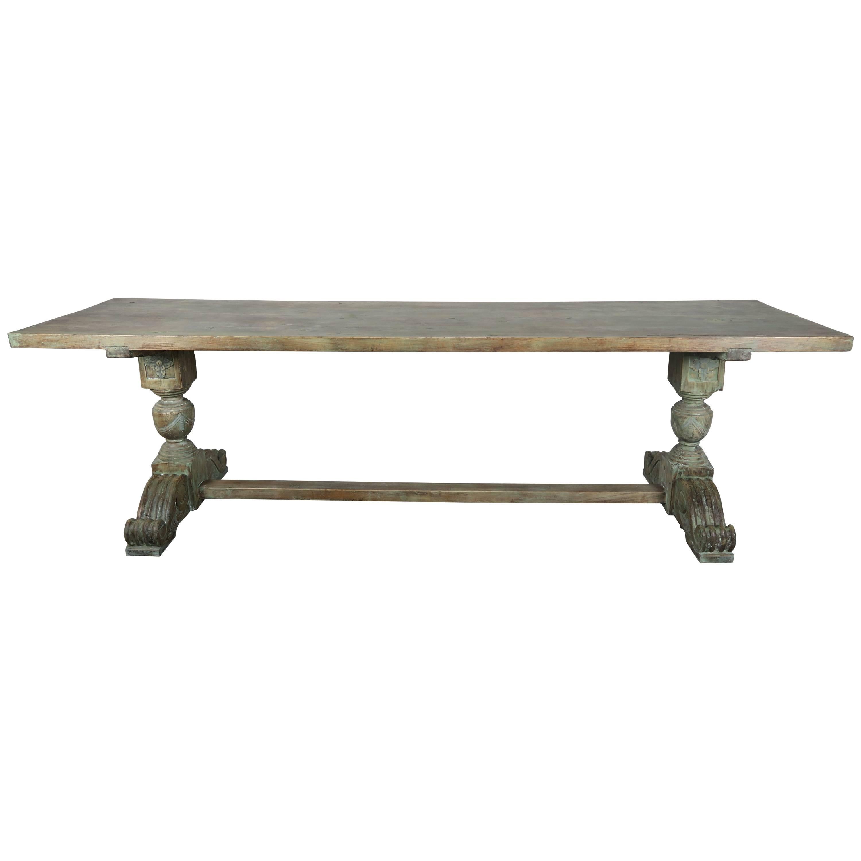 Italian Painted Trestle Dining Table