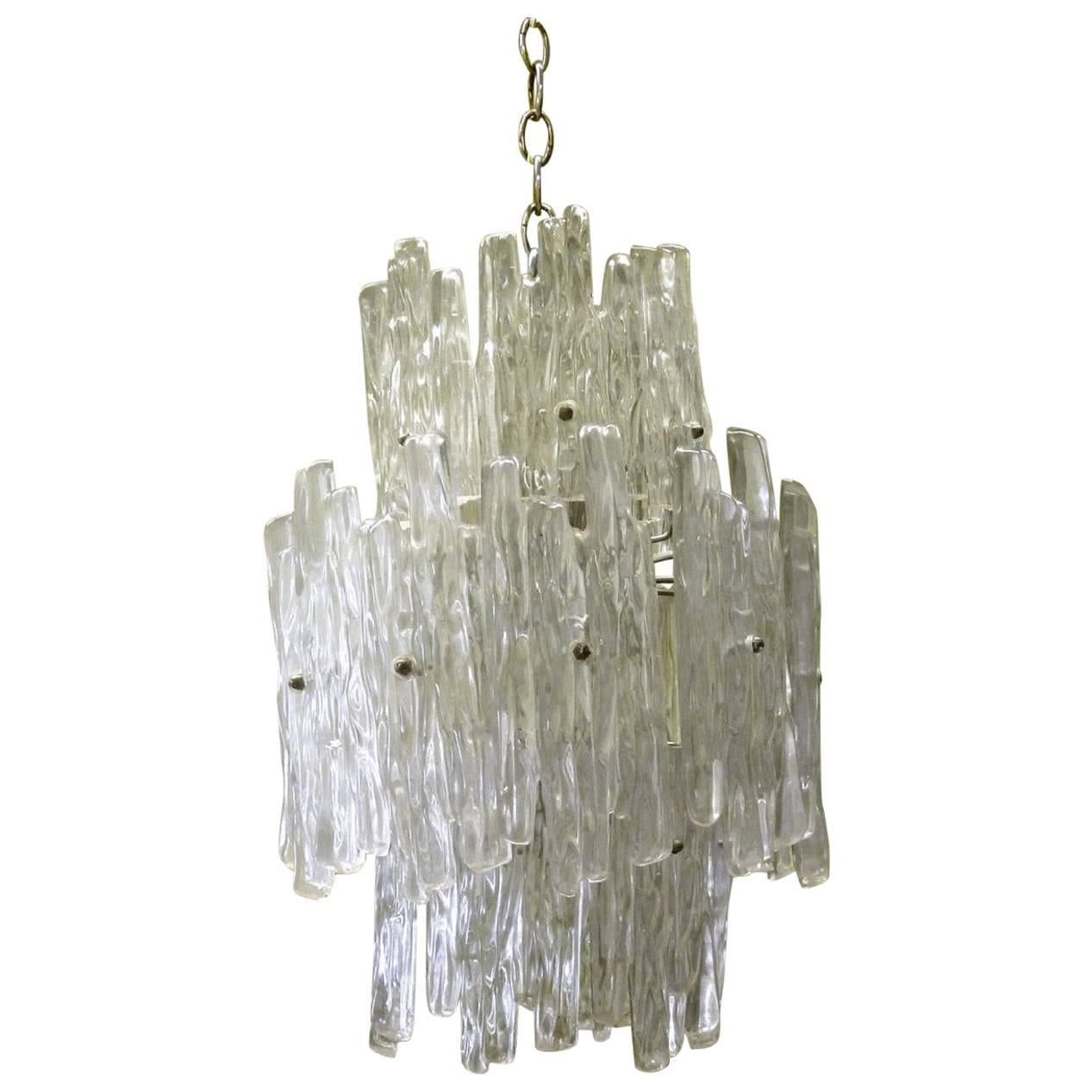 Lucite Icicle Chandelier by EMR Lighting For Sale