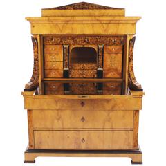 Biedermeier Period Secretary, Ash Veneer on Oak Body, circa 1820