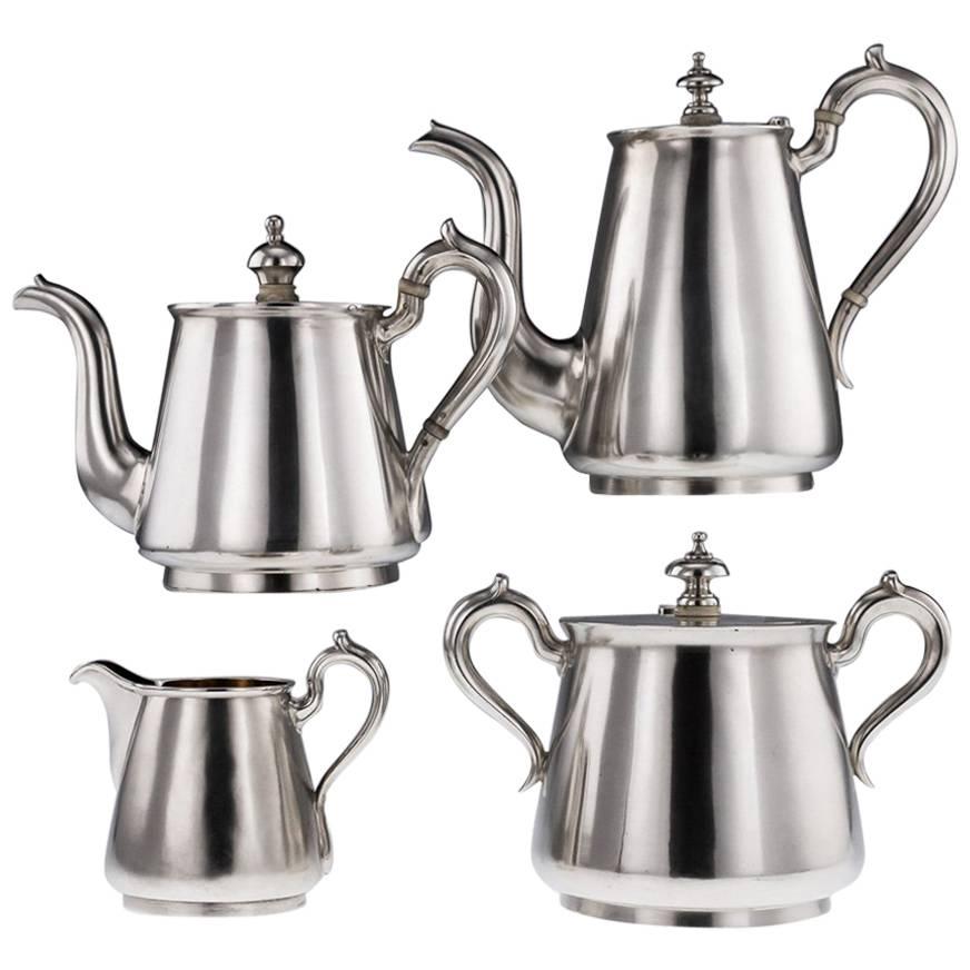 Antique Imperial Russian Solid Silver Matched Tea and Coffee Set circa 1872-1879