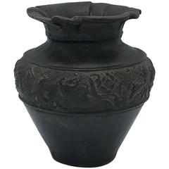19th Century Bronze Urn with Ornate Detailing