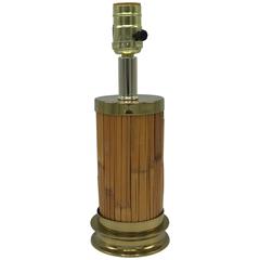 1960s Bamboo and Brass Lamp