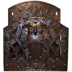Antique Arts and Crafts Movement Owl Magazine Rack Attributed to Hugo Berger of Goberg