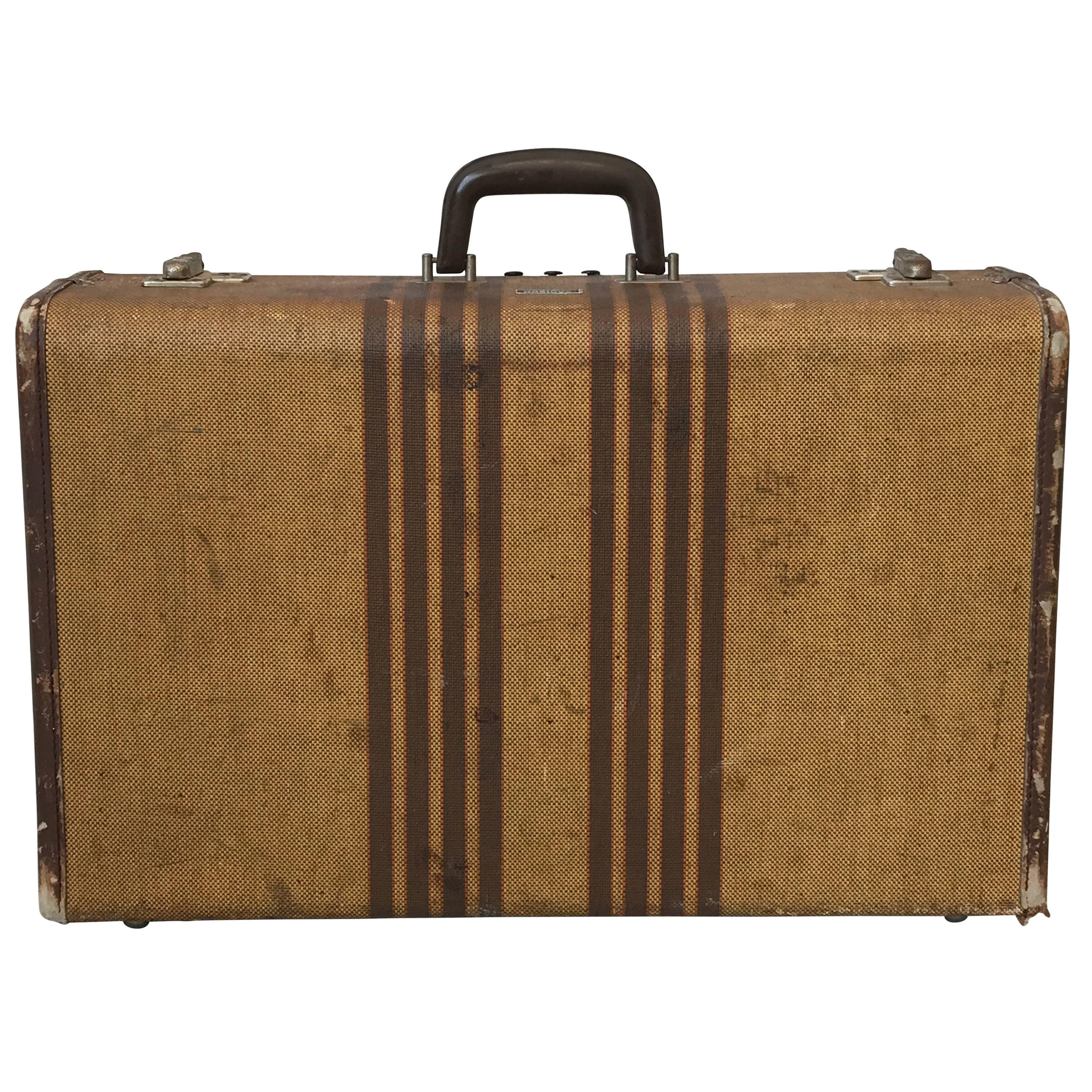 1940s Wicker Hard Sided Suitcase