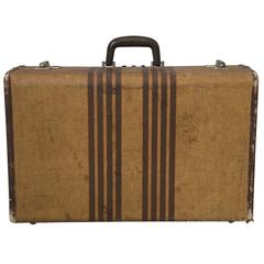 Vintage 1940s Wicker Hard Sided Suitcase