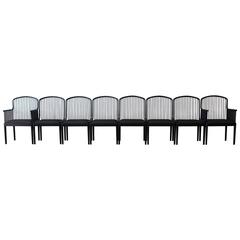 Stendig Andover Black Lacquer Spindle Dining Chairs, Set of Eight