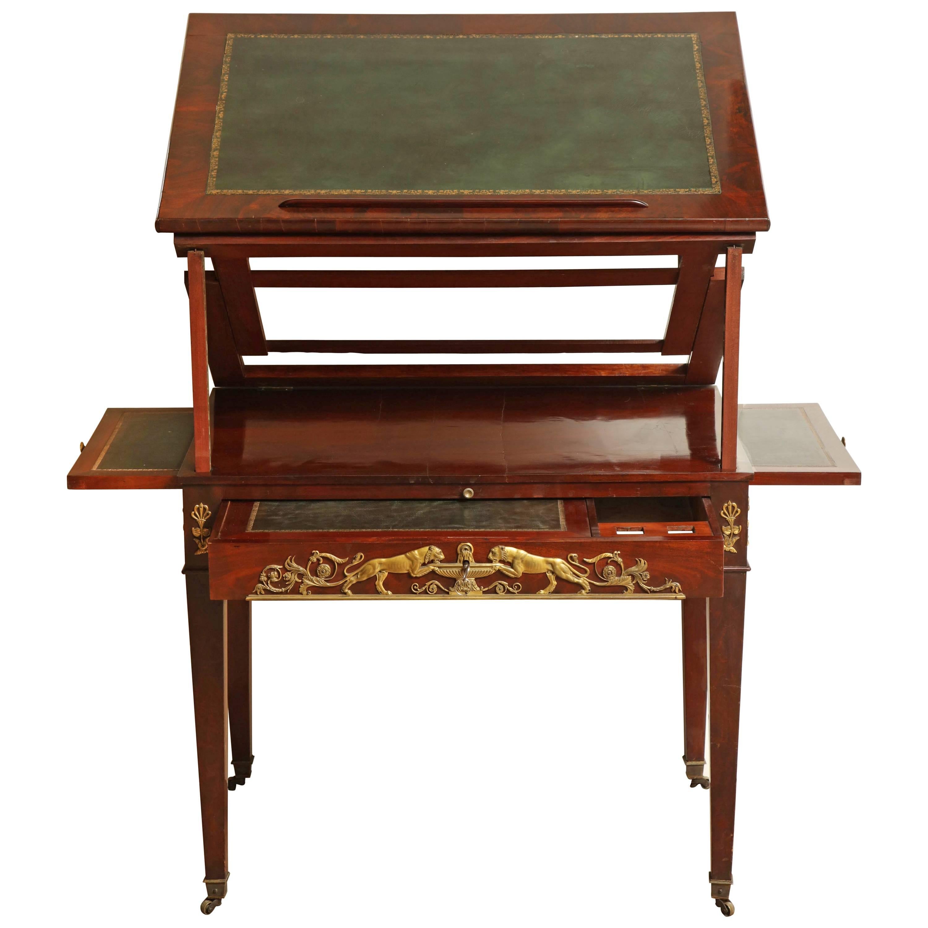 Early 19th Century French Empire Architects Desk For Sale