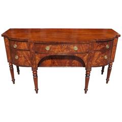 English Regency Mahogany Bow Front Ebony Inlaid Sideboard, Circa 1800 12
