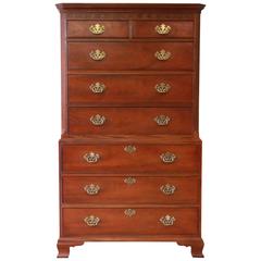 Baker Furniture Chippendale Style Mahogany Chest on Chest Dresser