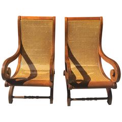 20th Century French Tamarind Wood Planters Chairs