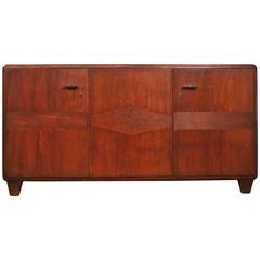 Antique French 1940s Torn Oak Sideboard in the Style of Jean-Michel Frank