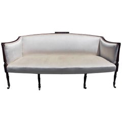 Antique American Mahogany Sheraton Style Upholstered Sofa, Circa 1880