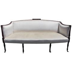 American Mahogany Sheraton Style Upholstered Sofa, Circa 1880 1