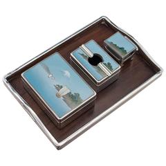 Antique Japanese Meiji Solid Silver Table Smoking Set, Kabayashi, circa 1910 12