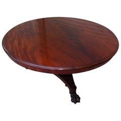 Antique English Regency Mahogany Tilt-Top Center Table with Paw Feet, Circa 1815