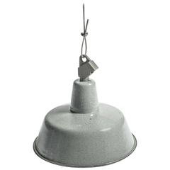 Set of Industrial, Original and Vintage European Gray Round Enameled Pendants 6