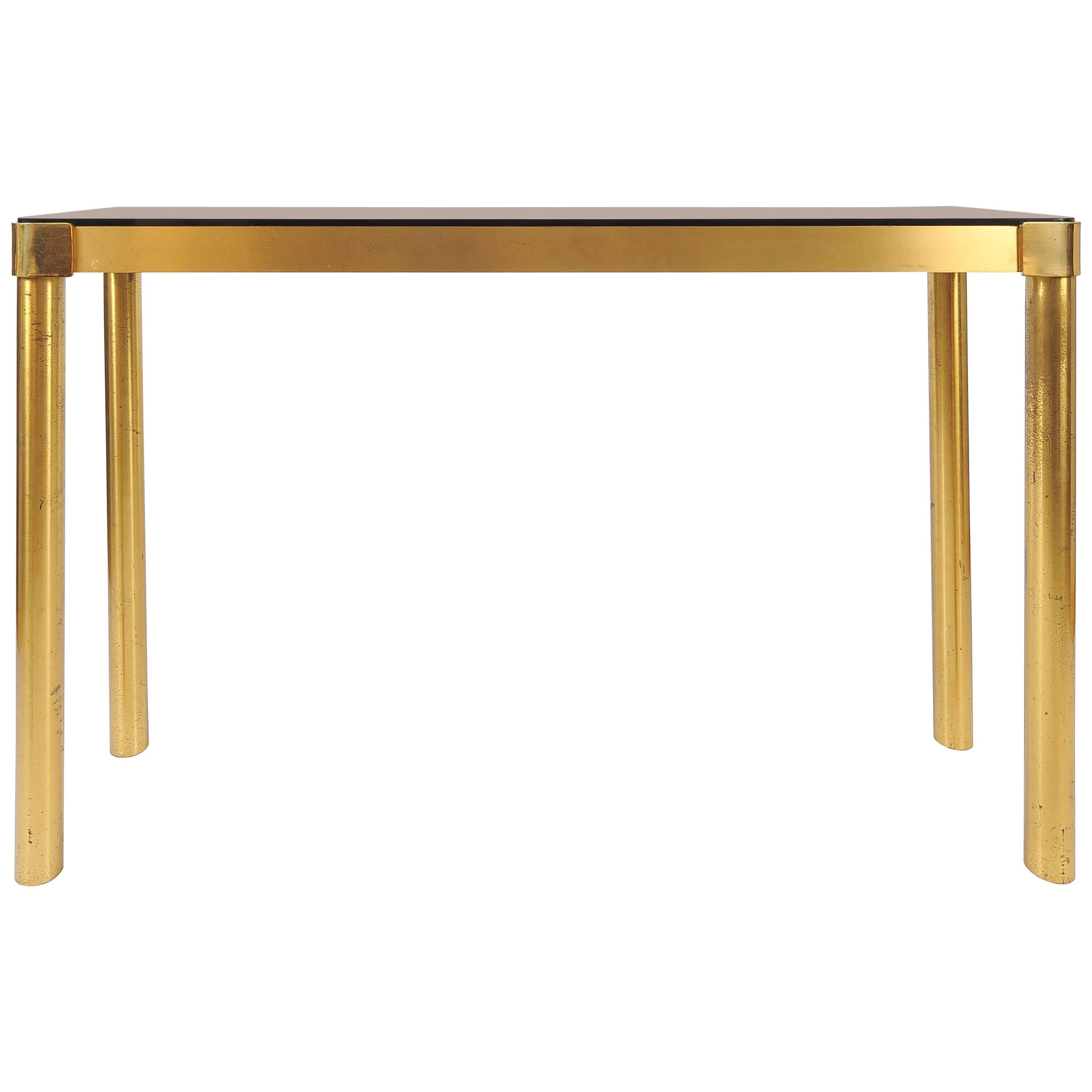French 1970s Brass Console Table