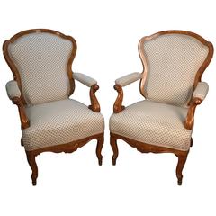 Pair of Russian Biedermeier Burl Wood Armchairs 1