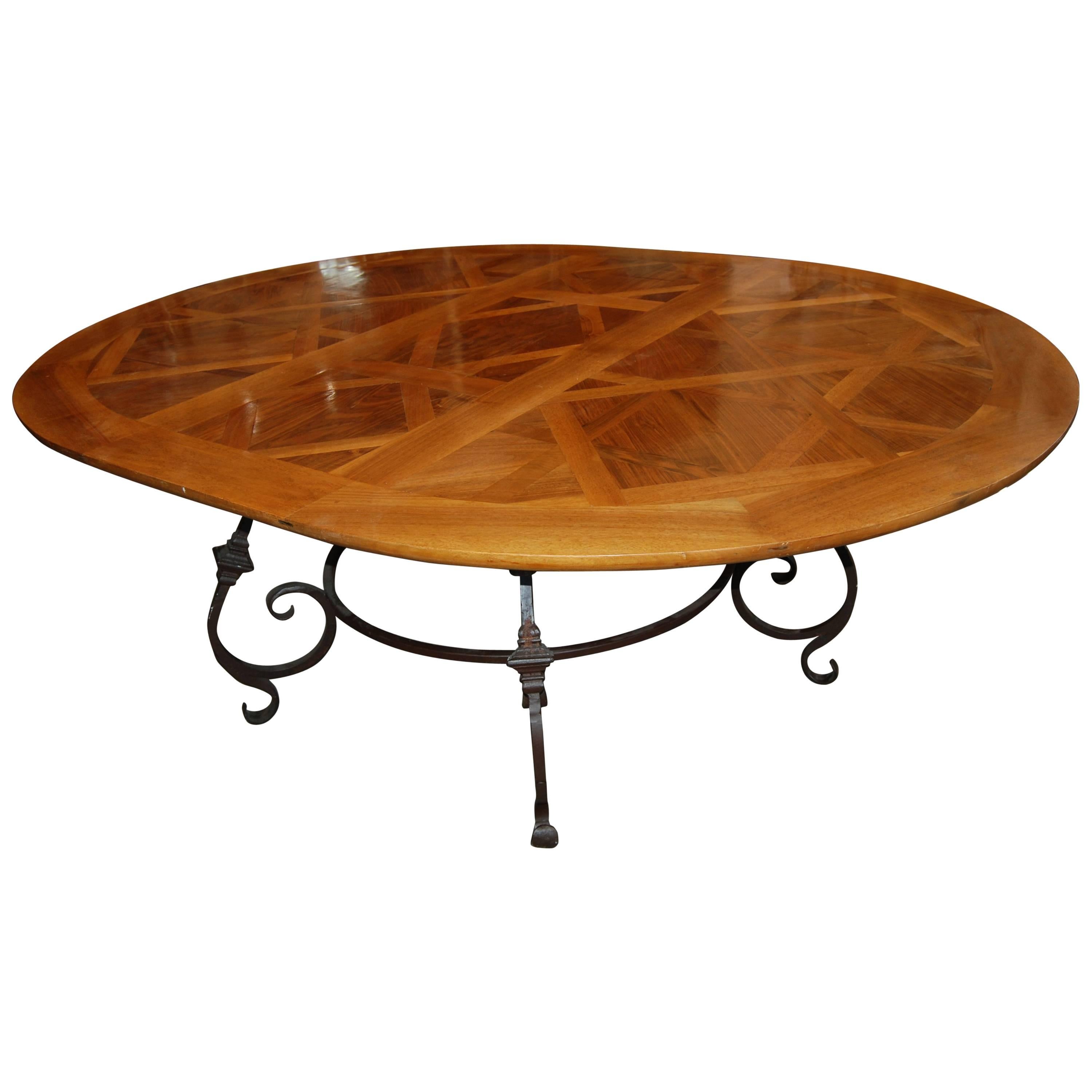 Fabulous Parquet De Versailles Oval Dining Table For Sale