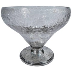 Gorham Edwardian Sterling Silver and Crystal Centerpiece Bowl