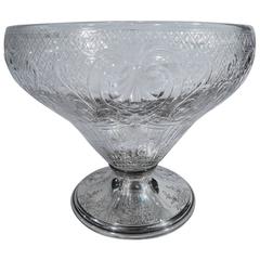 Gorham Edwardian Sterling Silver and Crystal Centerpiece Bowl 9