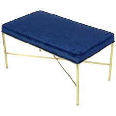 Modernist Brass "X" Base Bench by Paul McCobb 3