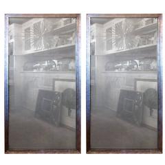 Pair of Large Antiqued Glass Trumeau Style Mirrors 5