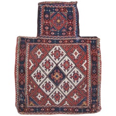 Red Afshar Sumak Salt Bag, Late 19th Century 