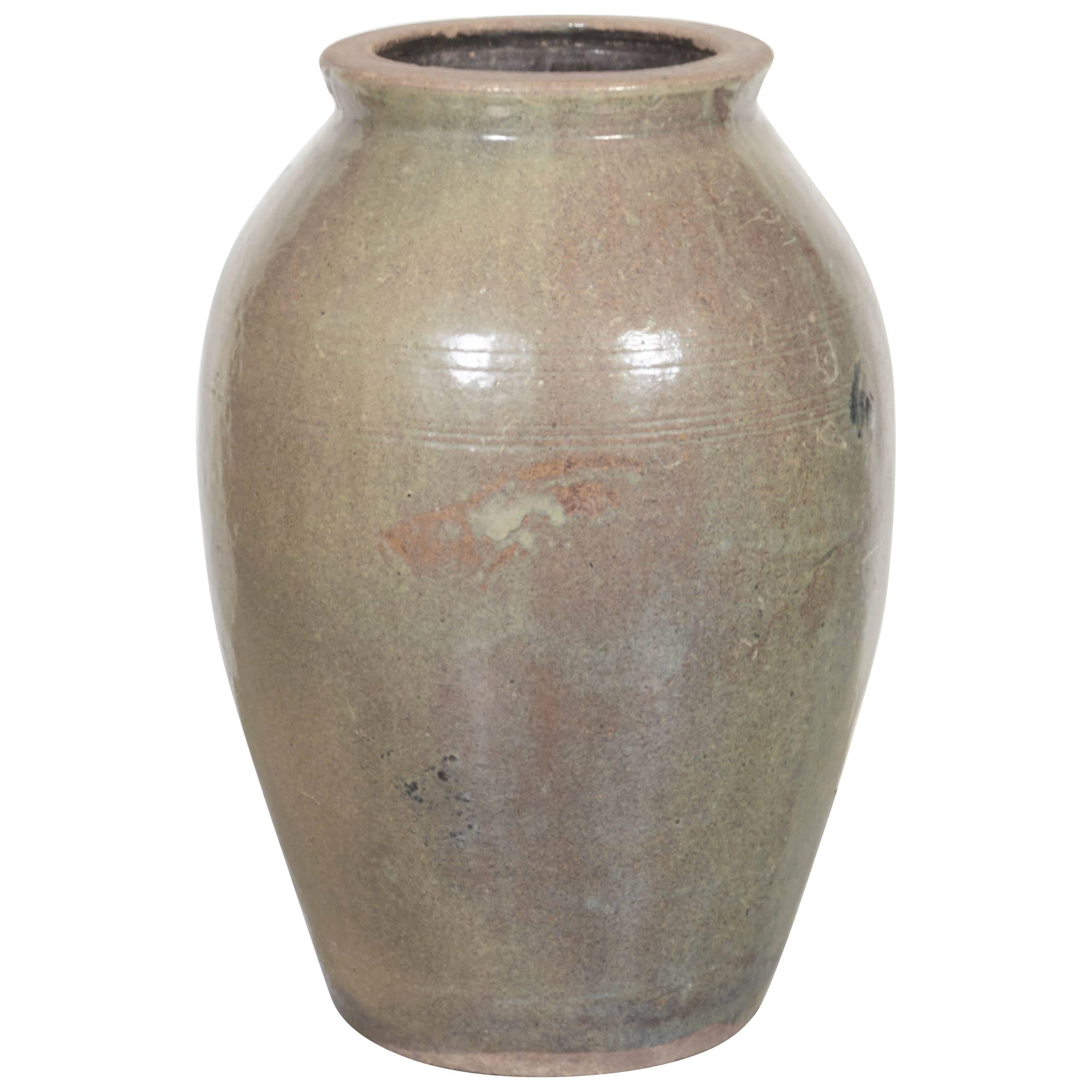 Tall Vintage Chinese Ceramic Wine Jar