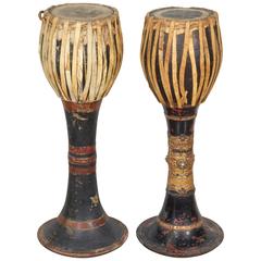 Vintage Ceremonial Hill Tribe Drums from Thailand 9