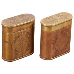 Pair of Vintage Tobacco Containers
