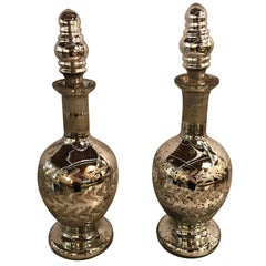 Pair of Mercury Glass Decanters