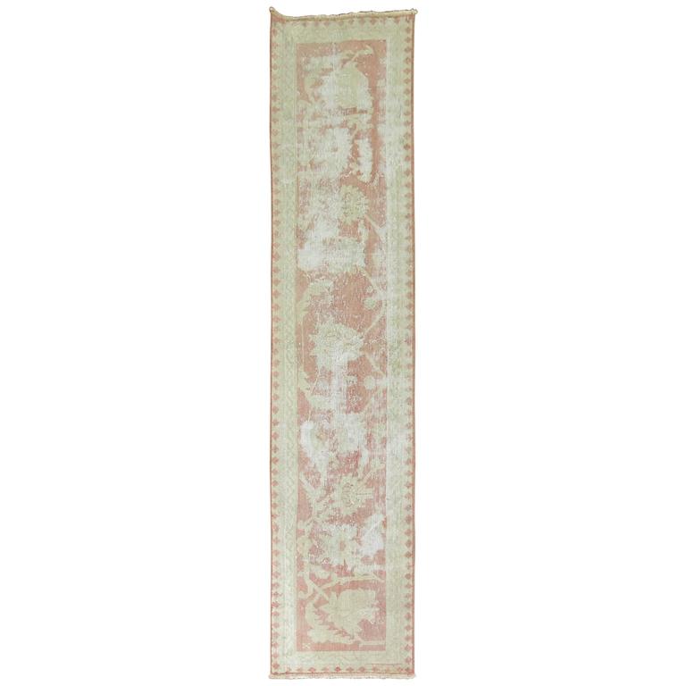 shabby chic antique oushak runner for sale at 1stdibs shabby chic antique oushak runner for sale at 1stdibs