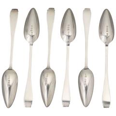 English Sterling Silver Set of Six Citrius Spoons by Mappin & Webb in Present