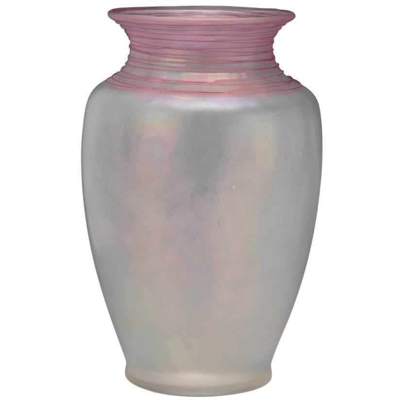 Steuben Threaded Vase For Sale