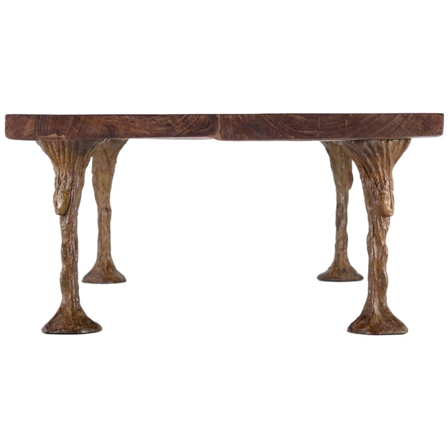 Artist Collaboration Bronze Dining Table by Jean Bilquin for P. Tendercool For Sale