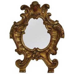 Small 19th Century Italian Giltwood Baroque Style Mirror