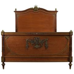 Antique French Mahogany King-Size Bed