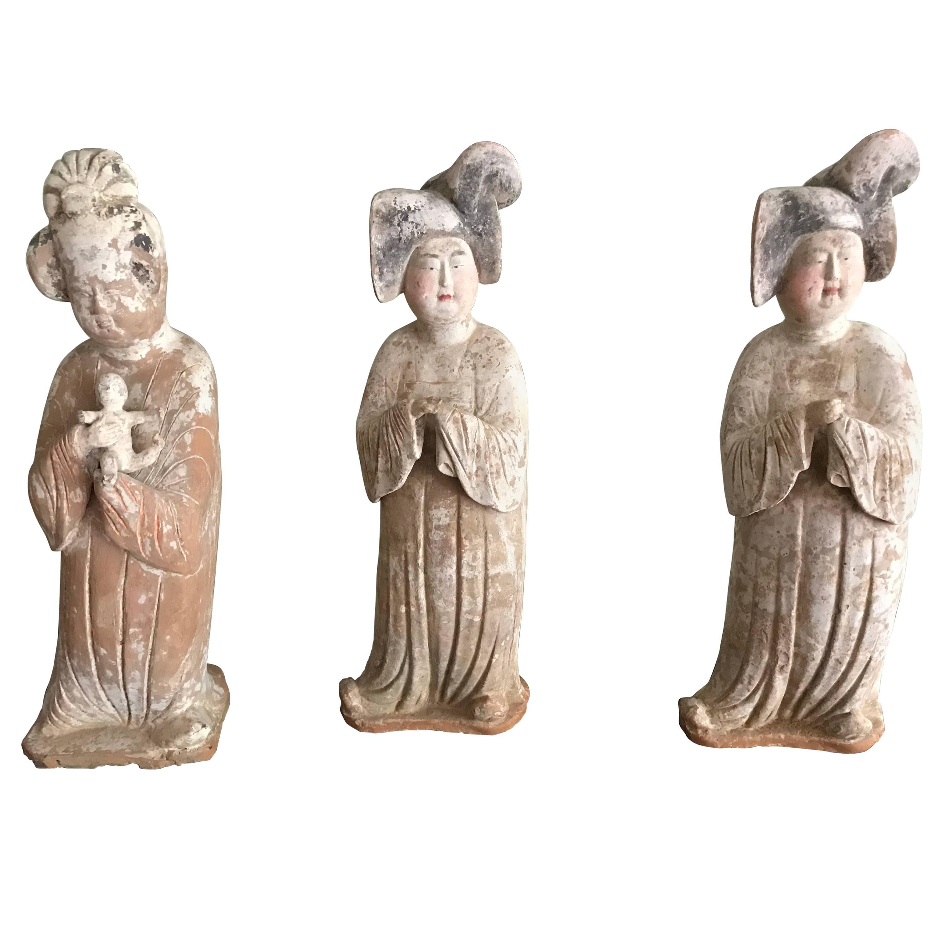 Three Tang Dynasty Fat Ladies 618-907ad Tl Test Authenticity Test
! For Sale