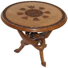 Mid-Century African Carved Tripod Table