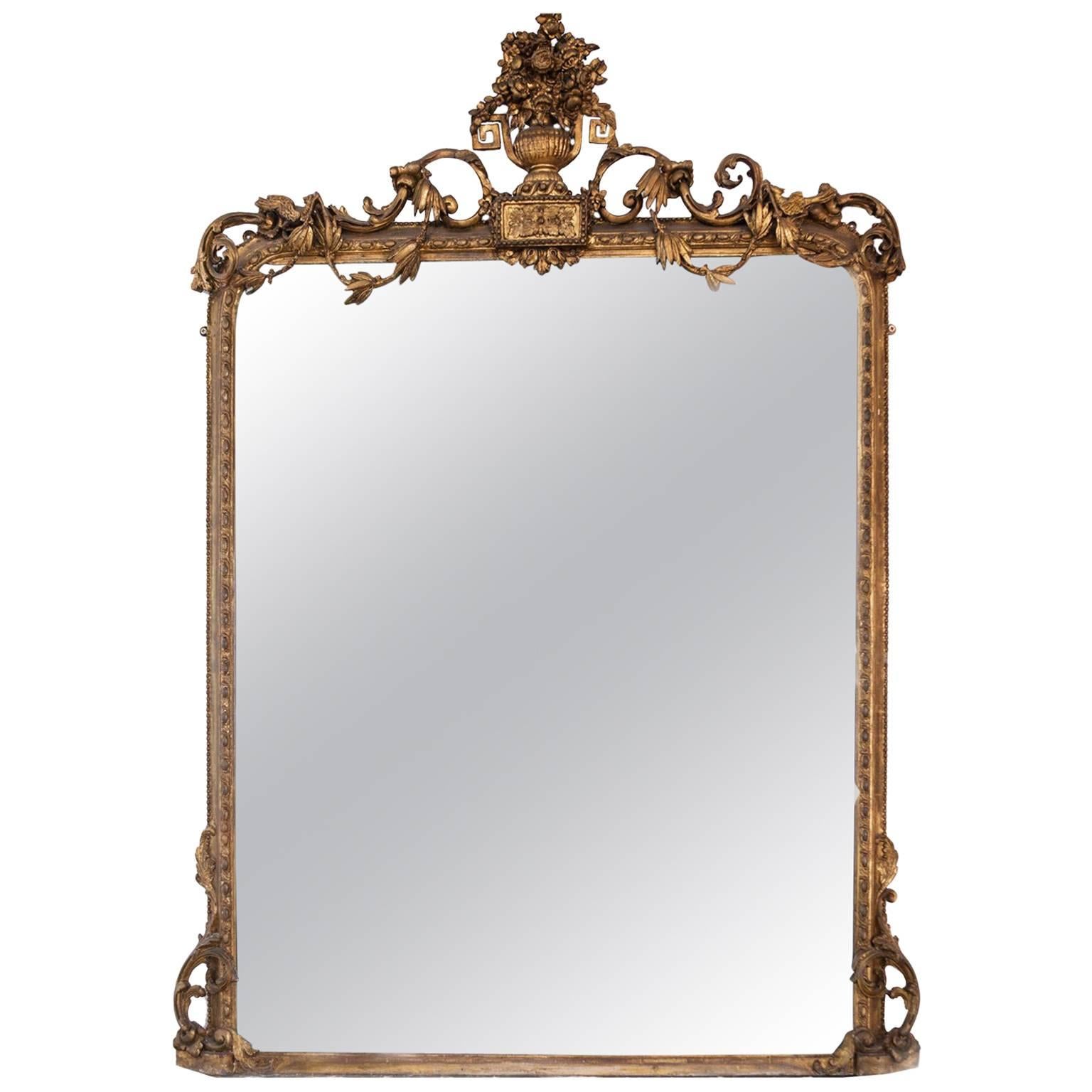 19th Century Gilt and Gesso Overmantel Mirror