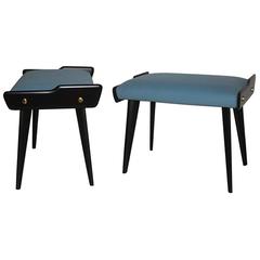 Pair of 1950s Italian Style Stools Geometric Style 9