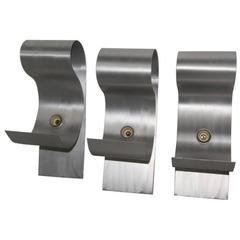 Sconces in Curved Aluminum 1970 Pop Art Design