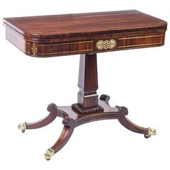 19th Century Regency Coromandel Brass Inlaid Card Table