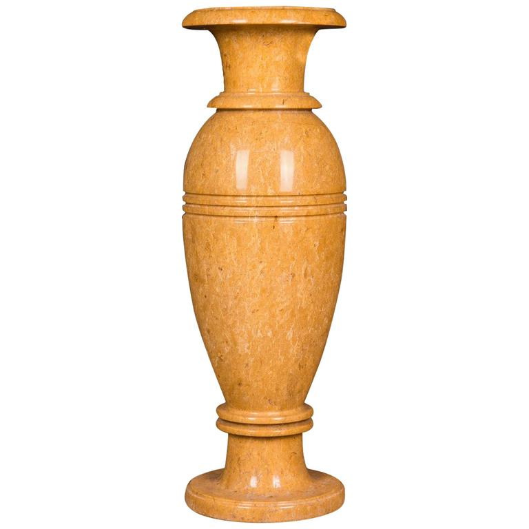 Gold Yellow Floor Vase Natural Marble, 70 kg For Sale at 1stDibs
