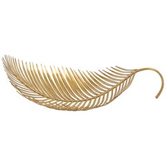 Long Brass Palm Leaf Bowl