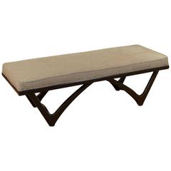 Long Upholstered Bench with Black Lacquer Base 8
