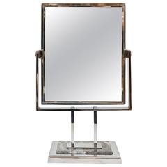 Vintage Steel and Marble Table Vanity Mirror